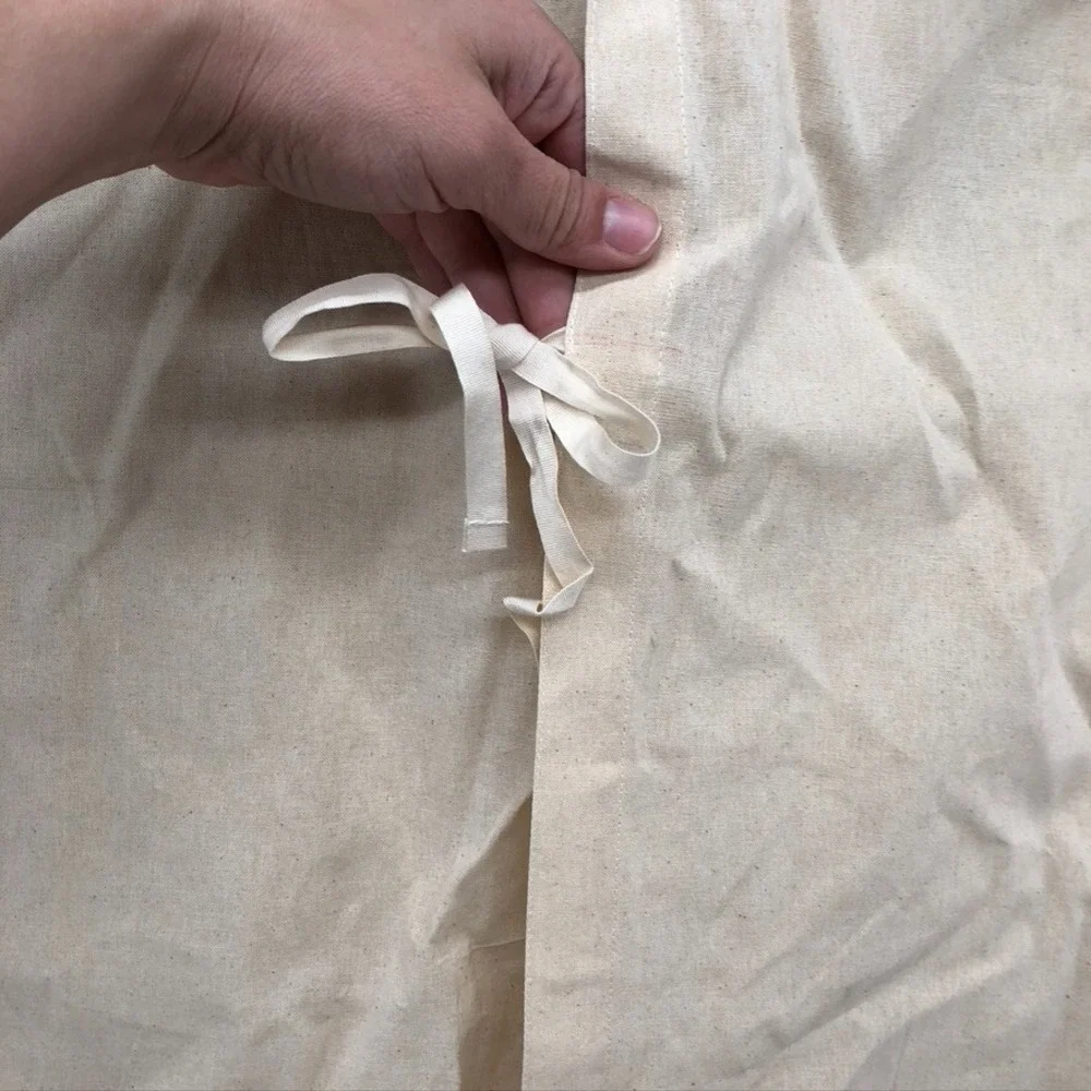 Patou Canvas Garment‎ Bag Large Cream Travel Storage Foldable Tie Closure